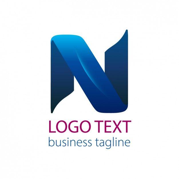 Blue N Logo - Blue ribbon lettern n logo Vector