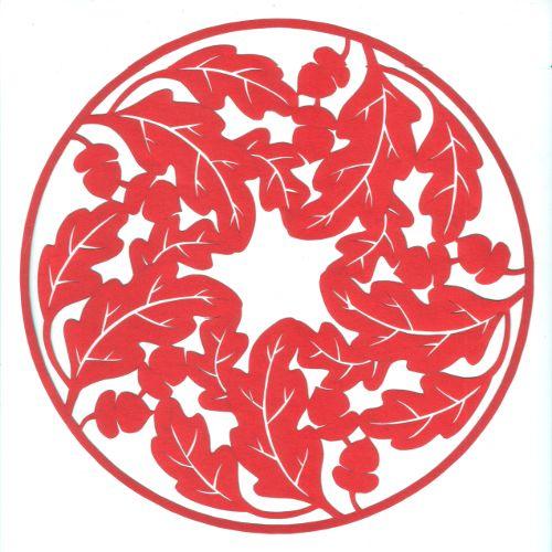 Red Oak Leaf in Circle Logo - Oak Leaf Circle Permalink Page | Stencilletta Papercutting Blog