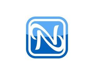 Blue N Logo - letter N