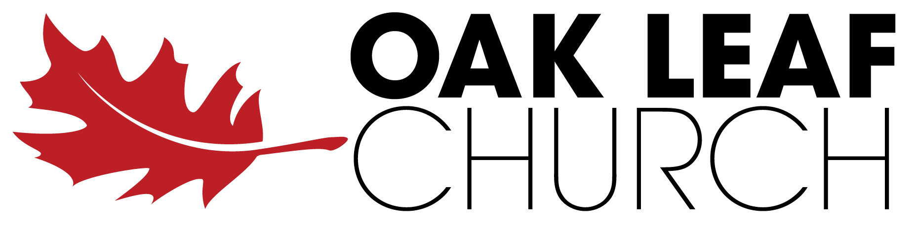 Red Oak Leaf in Circle Logo - Logo BLACK. Oak Leaf Church