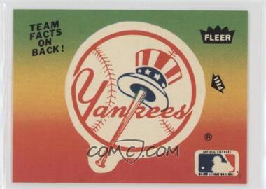New York Yankees Team Logo - Fleer Stickers Inserts #NYY.1 York Yankees Team