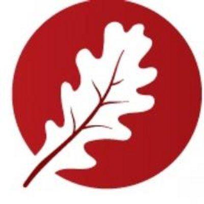Red Oak Leaf in Circle Logo - Red Oak Surveying