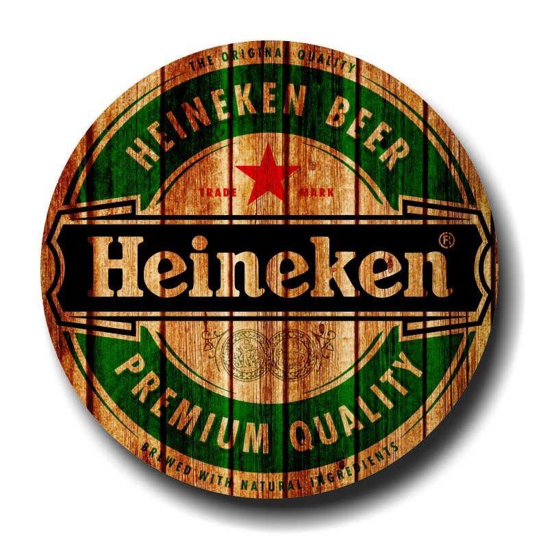 Heineken Logo - placa de cerveja cod. 120103 diam heineken logo madeira | beer ...