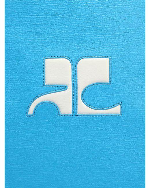 Blue N Logo - Courreges Logo Patch Matte Vinyl Tote Bag in Blue