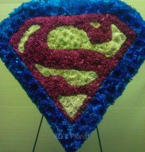 Superman Flower Logo - Superman Logo Sympathy Tribute in Katy, TX - KD'S FLORIST & GIFTS