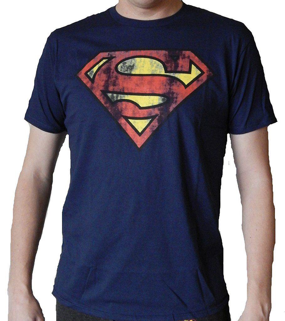 Superman Flower Logo - DC Comics Superman Logo Mens Navy Blue T-shirt | Haunted Flower