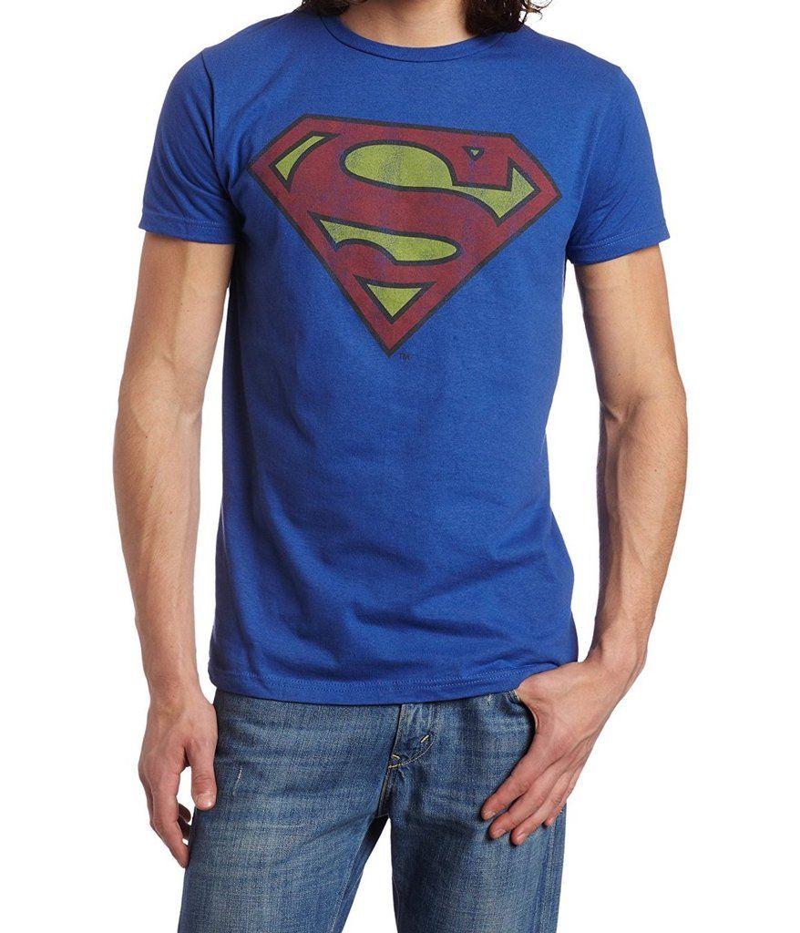 Superman Flower Logo - DC Comics Superman Logo Mens Blue T-shirt | Haunted Flower