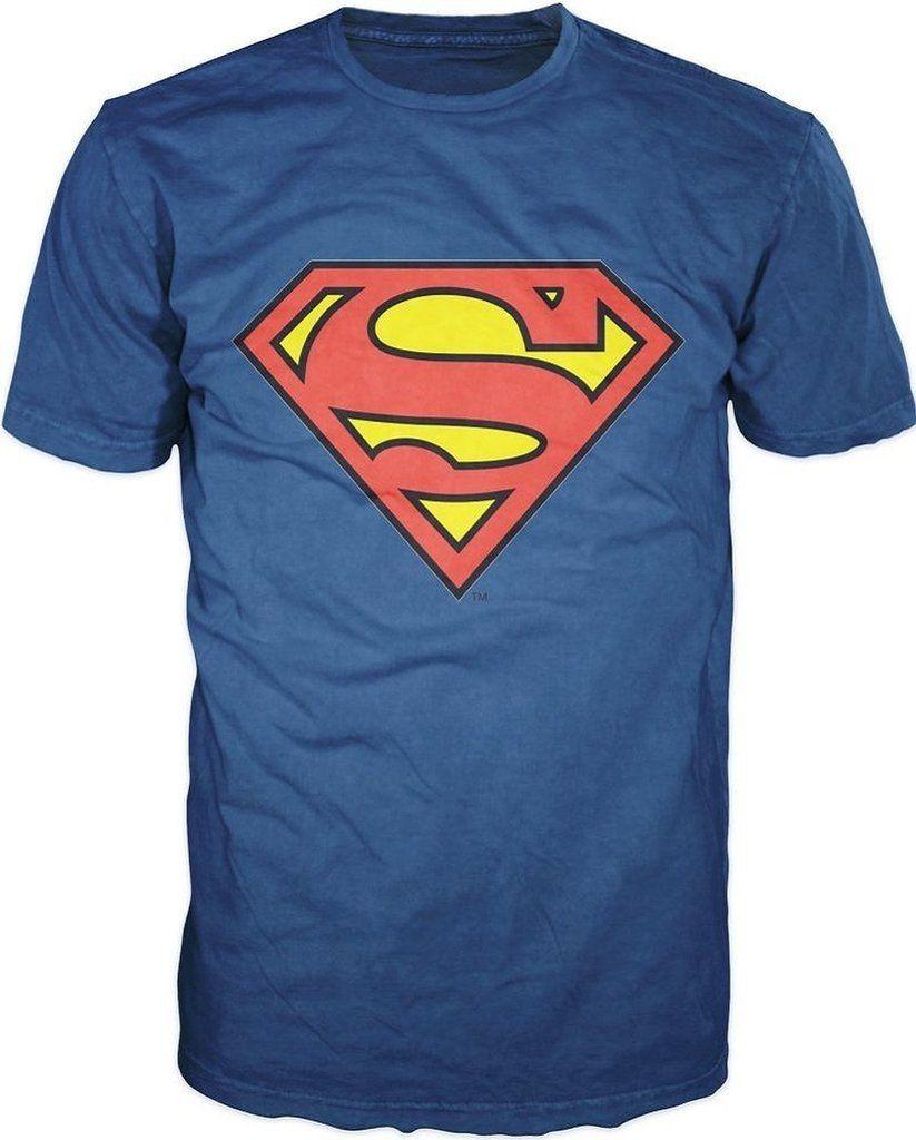 Superman Flower Logo - DC Comics Superman Classic Logo Mens Navy T Shirt