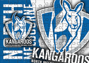 Kangaroos Football Logo - North Melbourne Kangaroos AFL Team Logo Lenticular 48 Piece Puzzle ...
