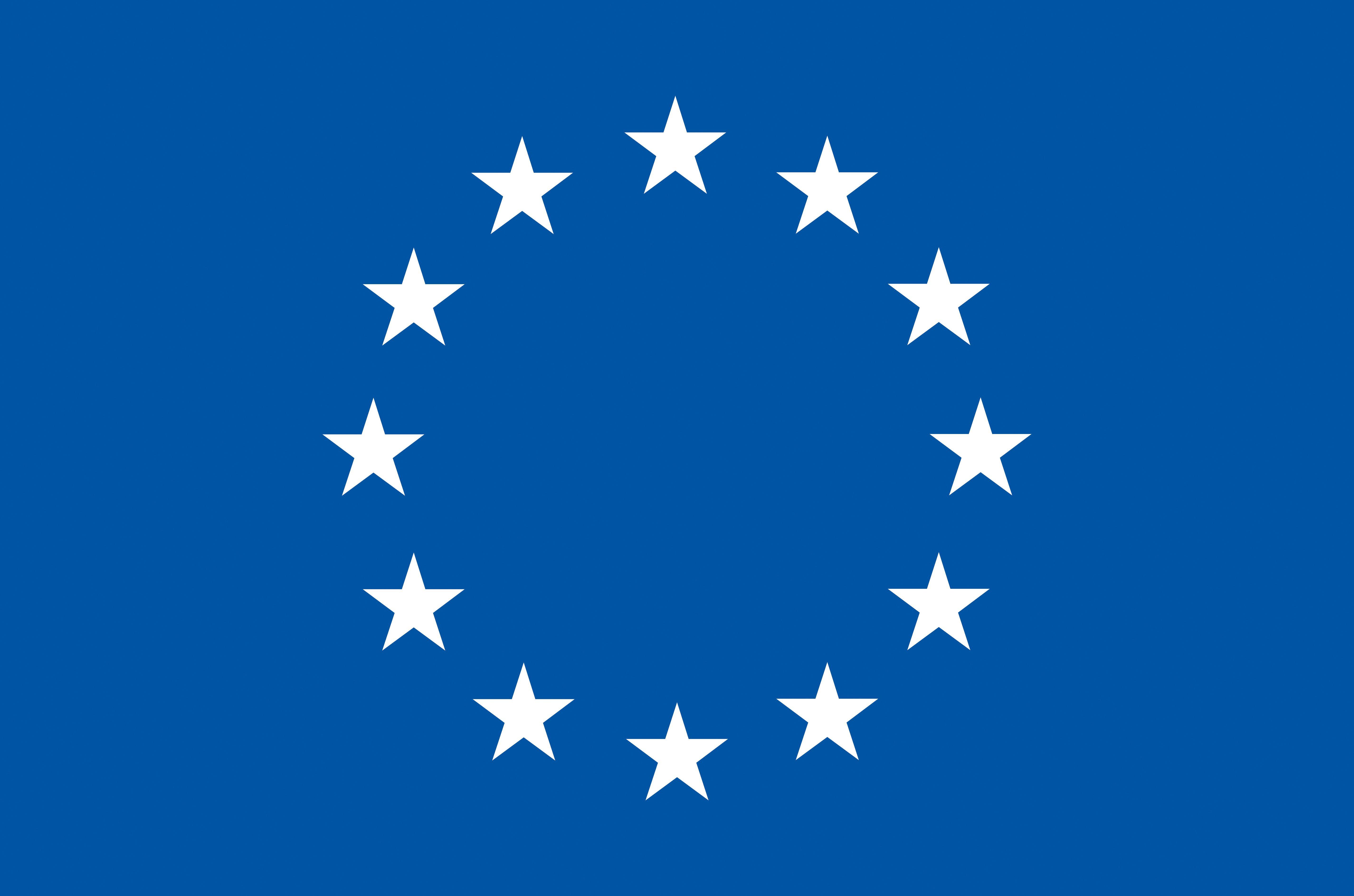 Blue and White Star Logo - The European flag