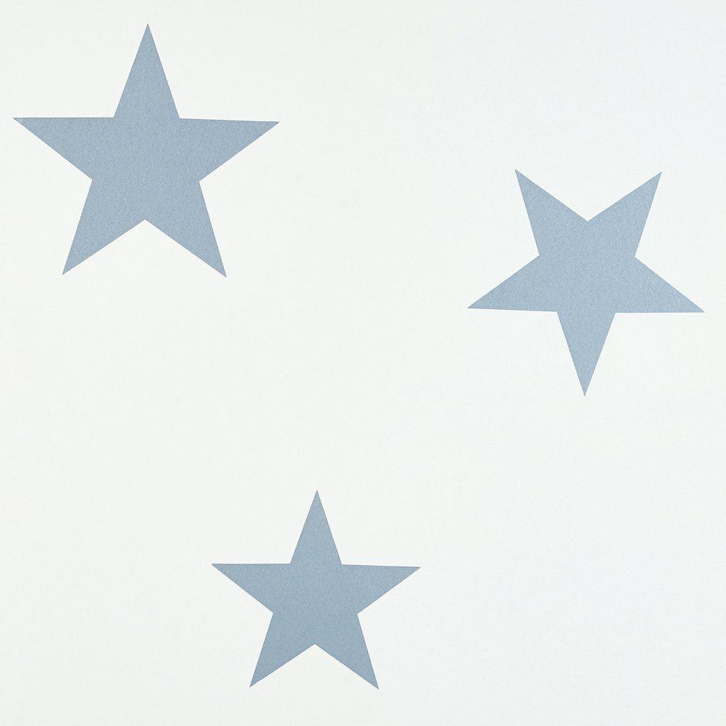 Blue and White Star Logo - Stars Wallpaper - Stellar Blue/White by Hibou Home