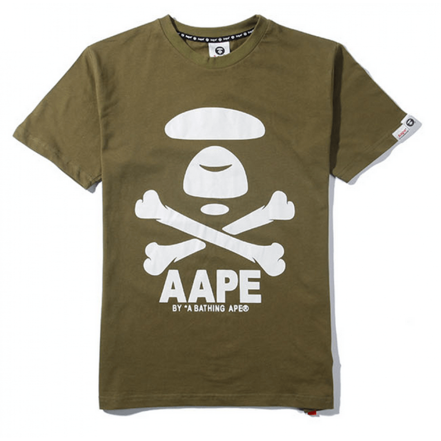 Aape Bones Logo - AAPE Bape Fcross Bones T Shirt (Army Green)