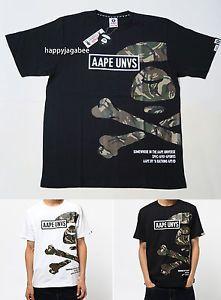 Aape Bones Logo - A BATHING APE Men's - AAPE PRT ARMY TEE SIDE BONE T-Shirt 2 colors ...