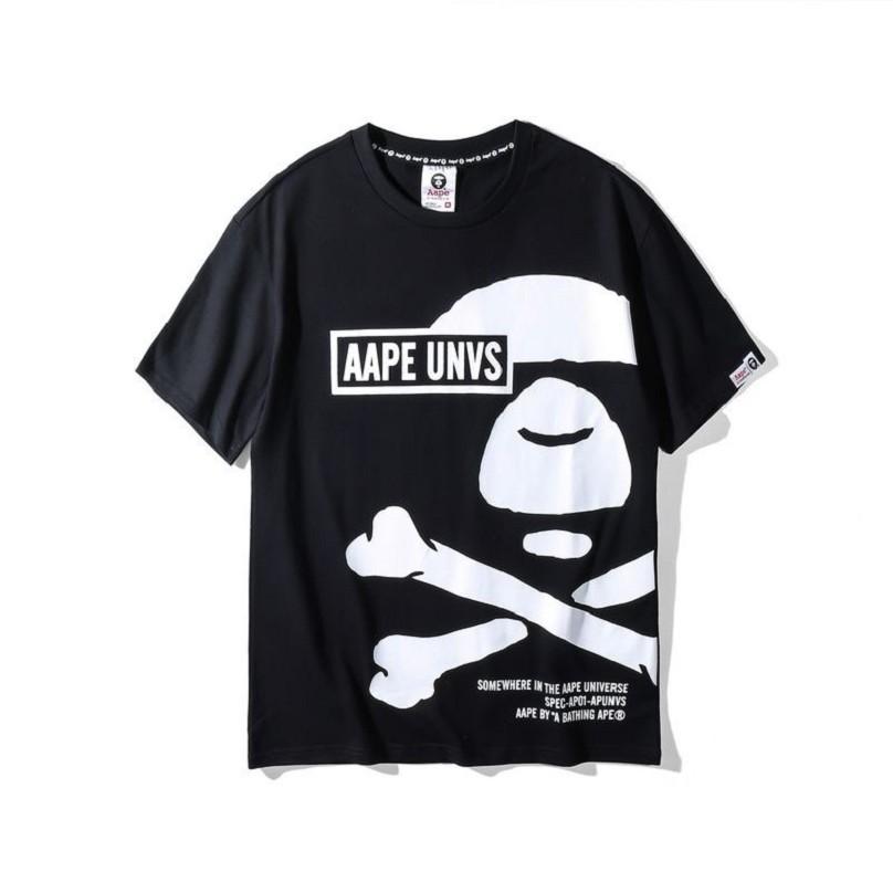 Aape Bones Logo - aape by a bathing ape x bone logo print cotton t-shirts mens black ...