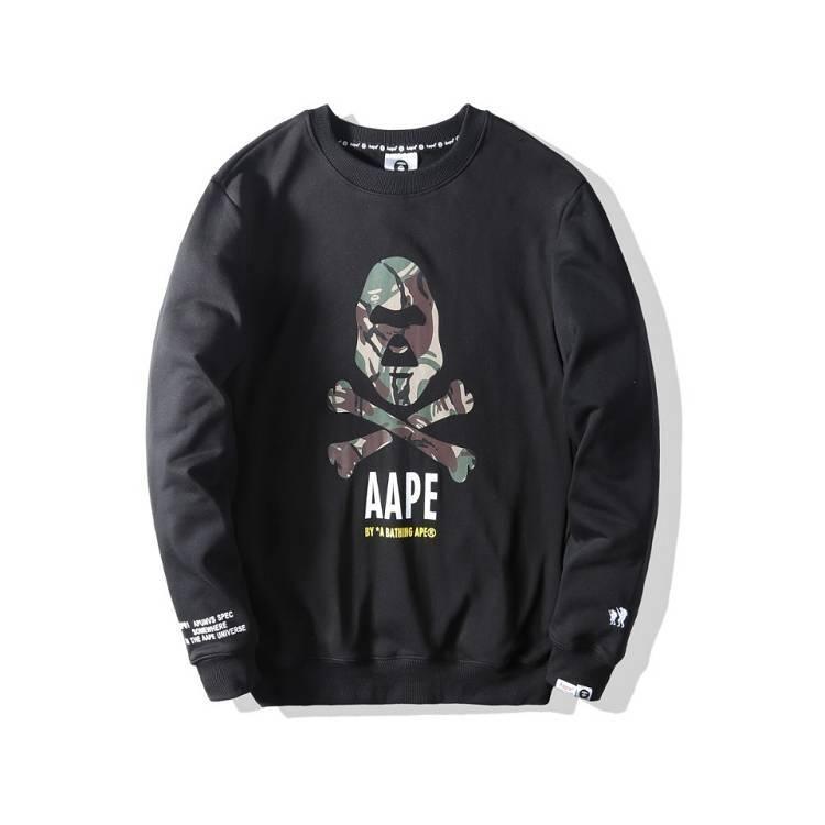 Aape Bones Logo - Cheap AAPE Ape Head Bones Letter Logo Black Sweatshirt and New T ...