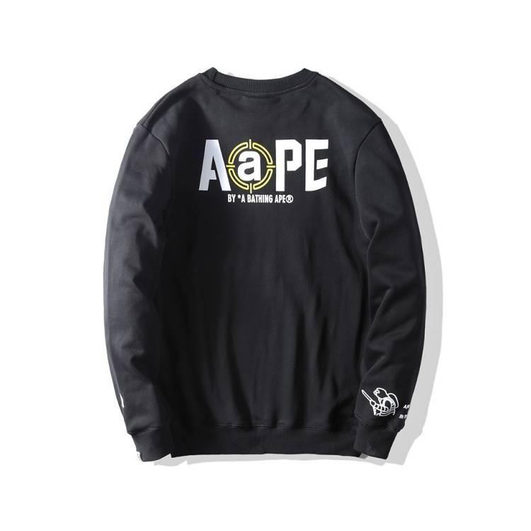 Aape Bones Logo - New AAPE Ape Head Bones Letter Logo Black Sweatshirt with Big ...