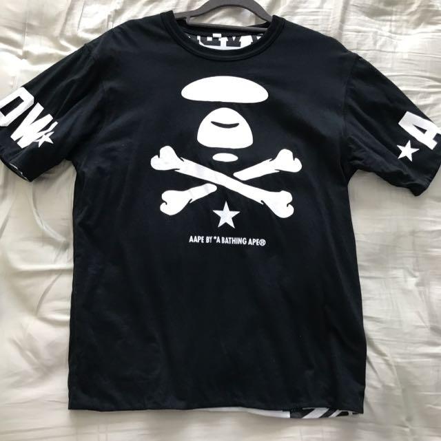 Aape Bones Logo - AAPE MOONFACE X BONE REVERSIBLE TEE SZ S, Men's Fashion, Clothes on ...