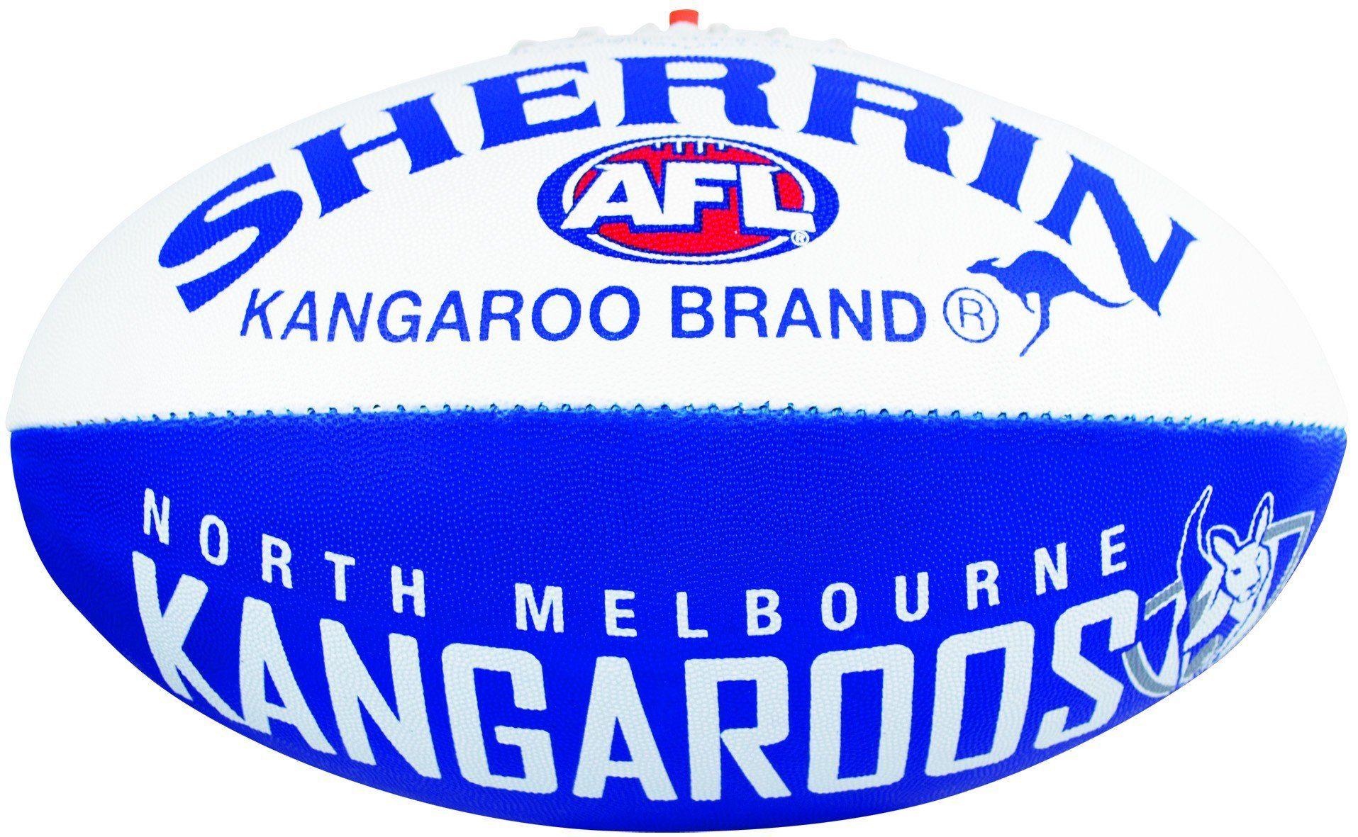 Kangaroos Football Logo - North Melbourne Kangaroos Sherrin Synthetic Football size 5