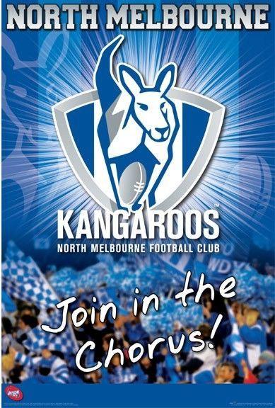 Kangaroos Football Logo - AFL - North Melbourne Kangaroos Logo POSTER 61x91cm NEW * Aussie ...