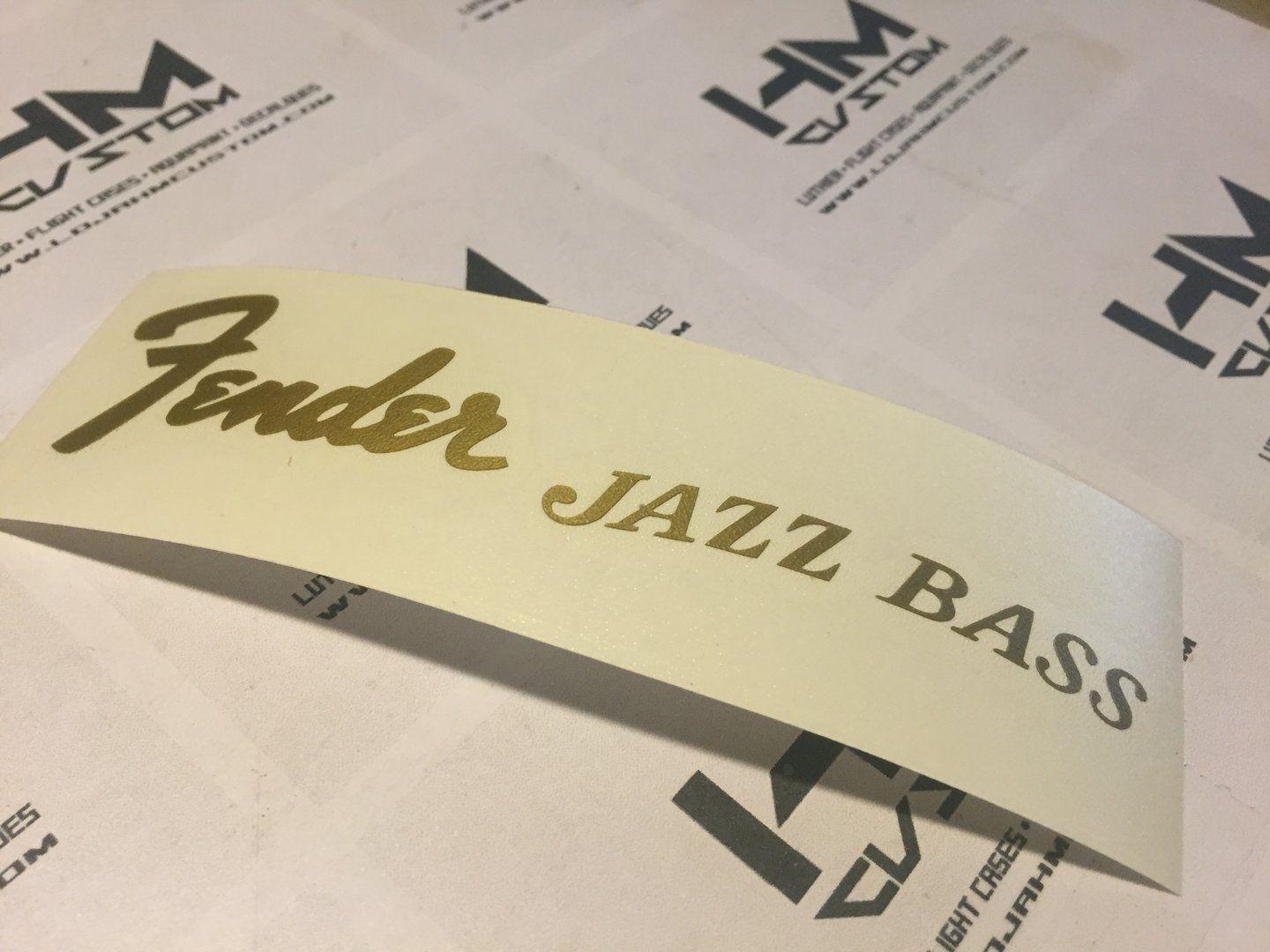 Gold Bass Logo - Fender Jazz Bass Logo vinyl Sticker Online Shop