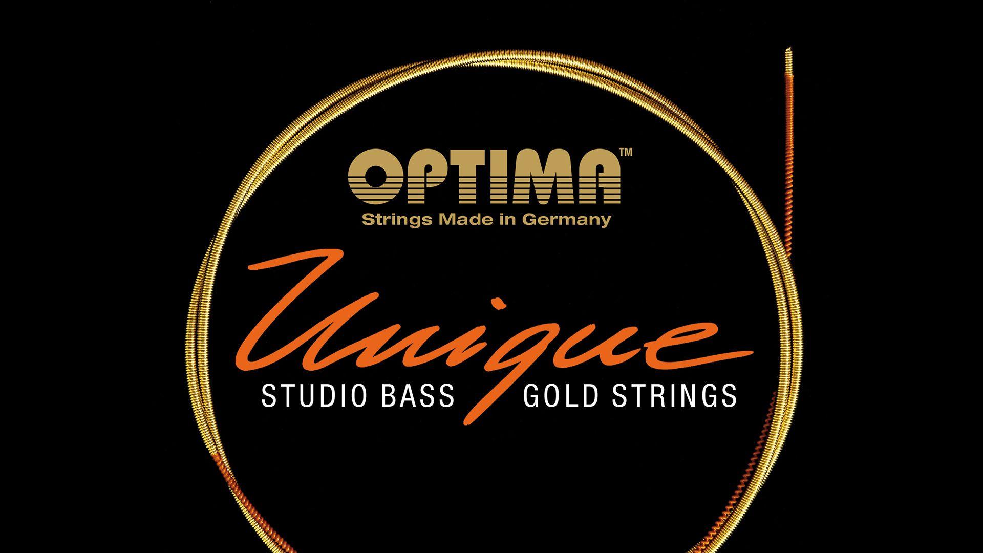Gold Bass Logo - Optima Strings | 24K GOLD STUDIOBASS UNIQUE | Strings for E-Bass