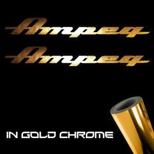 Gold Bass Logo - 2x Ampeg Decal Stickers 6