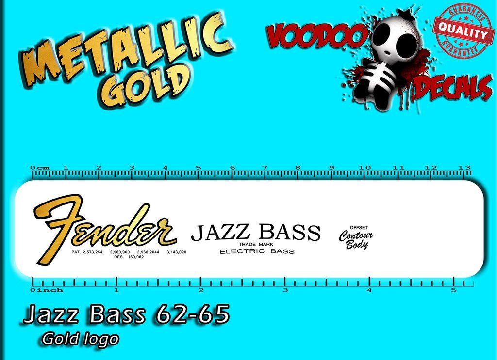 Gold Bass Logo - Jazz Bass 1962-65 - Metallic Gold logo with Black Outline – Voodoo ...