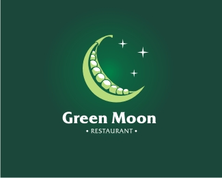 Green Moon Logo - Logo Design Inspiration for Moon concept. Logos & Brands. Logo