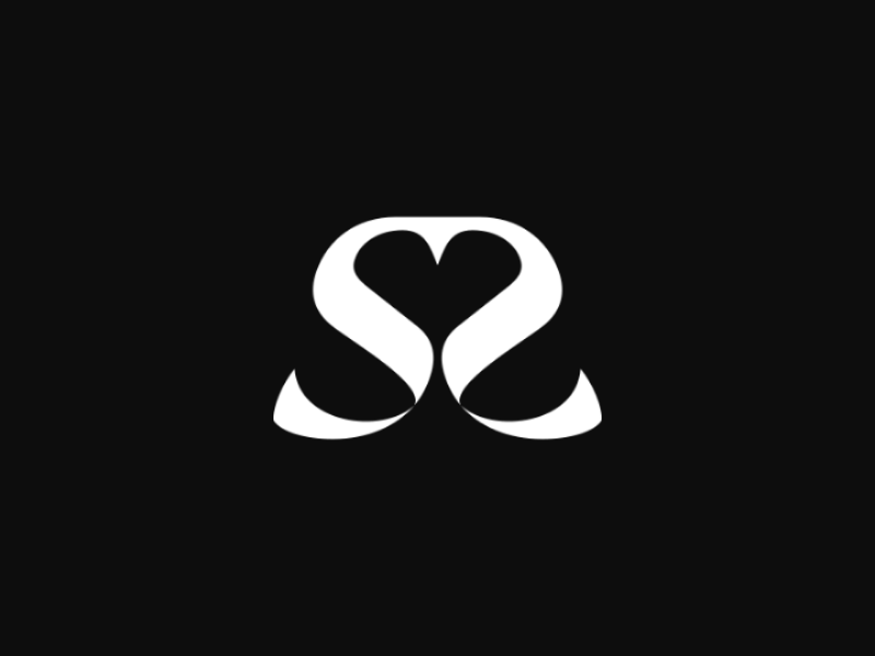 Heart Scroll Black and White Logo - Scroll Love by Irsan Mulia Dalimunthe | Dribbble | Dribbble