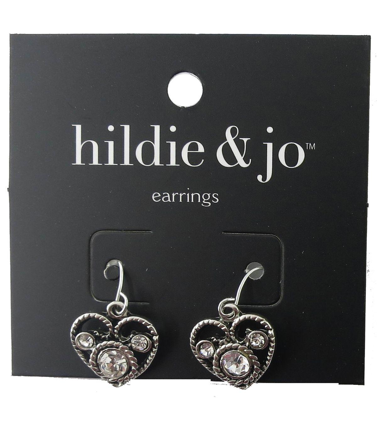 Heart Scroll Black and White Logo - Silver Scroll Earrings by hildie & jo | JOANN