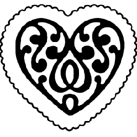 Heart Scroll Black and White Logo - Serendipity Stamps Mini Scroll Heart and Scallop Heart Dies