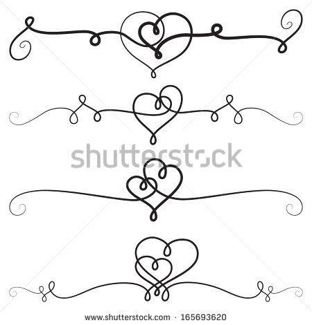 Heart Scroll Black and White Logo - Pin by Angie Lacks on Scrolls Gifs | Vintage borders, Border design ...