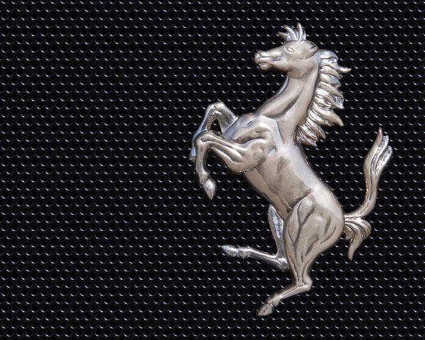 Ferrari Stallion Logo - Ferrari's Horse Logo In Chrome Poster