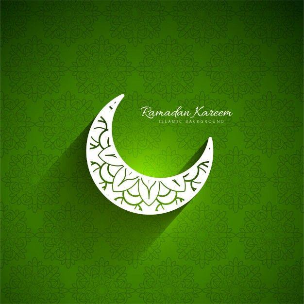 Green Moon Logo - Green background of ramadan kareem with moon Vector | Free Download
