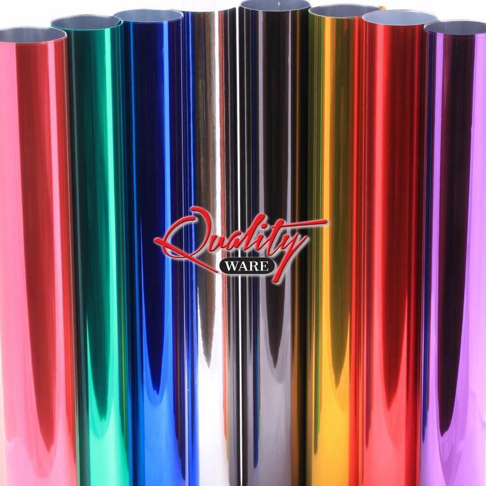 Red Purple Black and Gold Logo - Mirror Chrome Vinyl Wrap Self Adhesive Silver Gold Black Red Blue