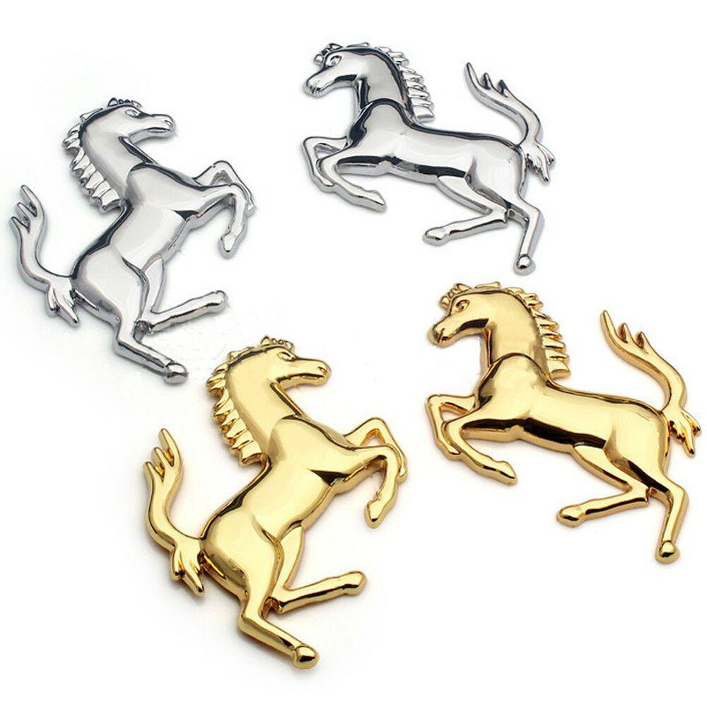 Ferrari Stallion Logo - Ferrari Emblem Metal Horse Logo Car Silver 3D Bumper Badge Sticker