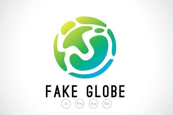 Snake with Globe Logo - Fake Globe Logo Template Logo Templates Creative Market