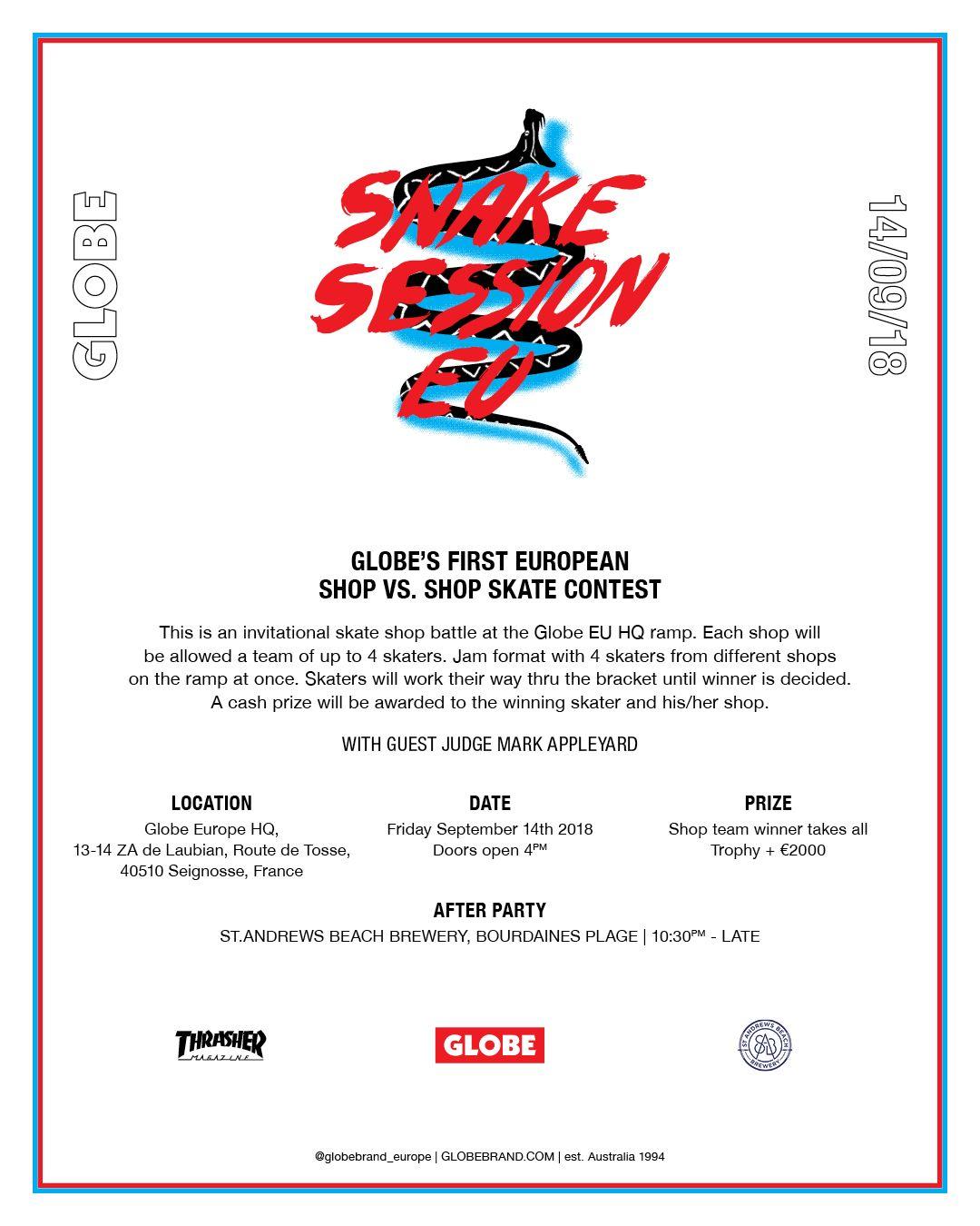 Snake with Globe Logo - Globe Snake Session EU, The First Shop Vs Shop Skate Battle ...