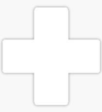 White Medical Cross Logo - Swiss Stickers | Redbubble
