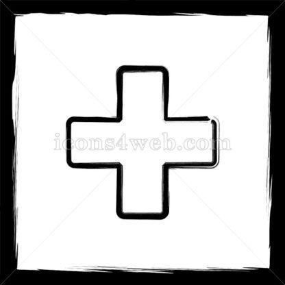 White Medical Cross Logo - Medical cross sketch icon.