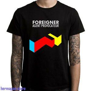 British Rock Band Logo - Foreigner British Rock Band Logo Men's Black T Shirt Size S To 3XL