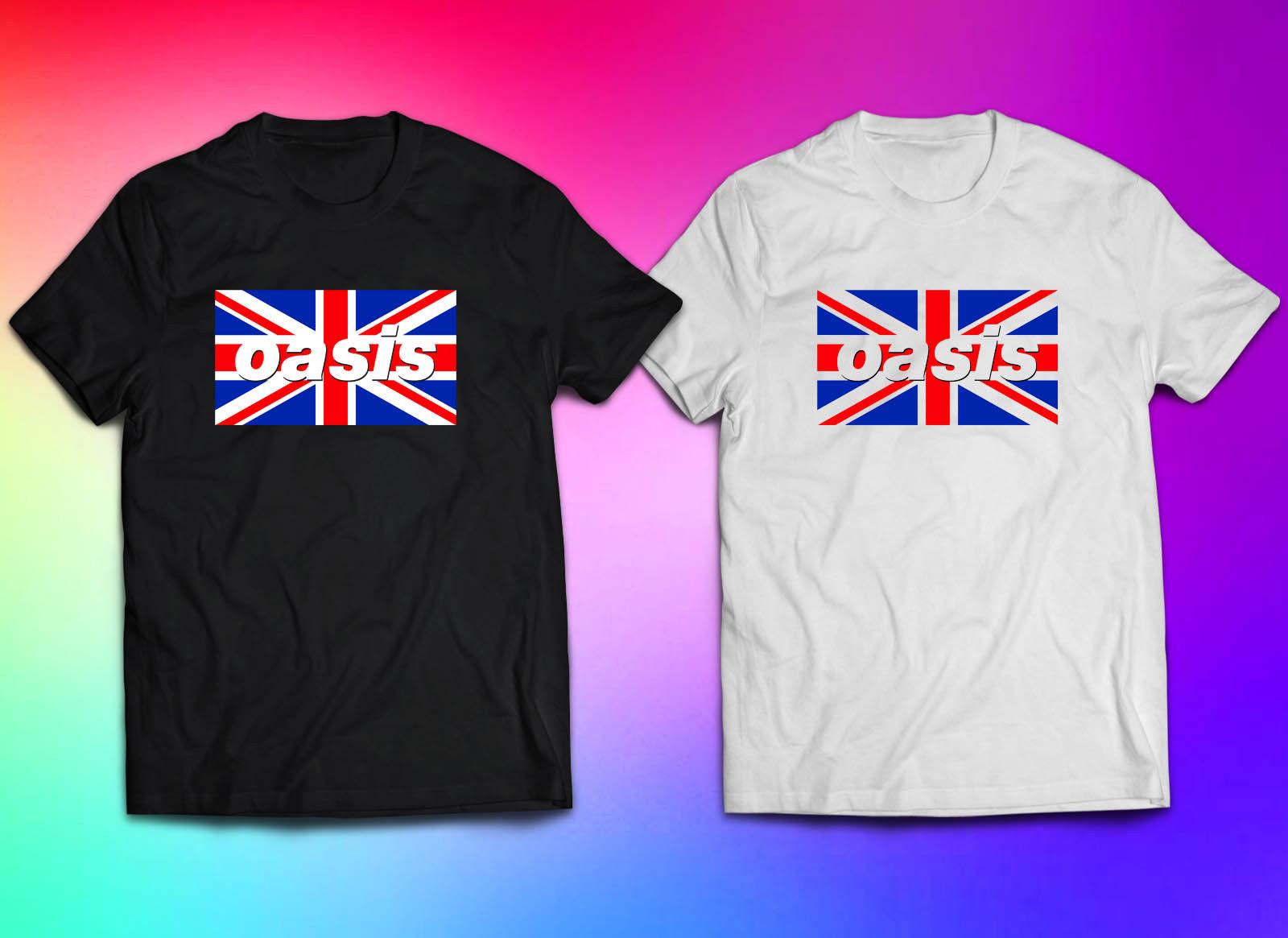 British Rock Band Logo - Oasis UK Flag Logo British Rock Band T Shirt For Man Size S 3XL ...