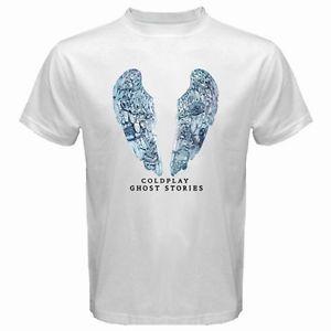British Rock Band Logo - COLDPLAY *Ghost Stories British Rock Band Logo Men's White T-Shirt ...