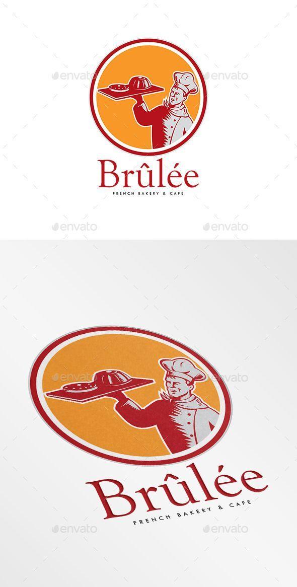 French C Logo - Brulee French Bakery Logo. Logo showing illustration of a baker chef ...