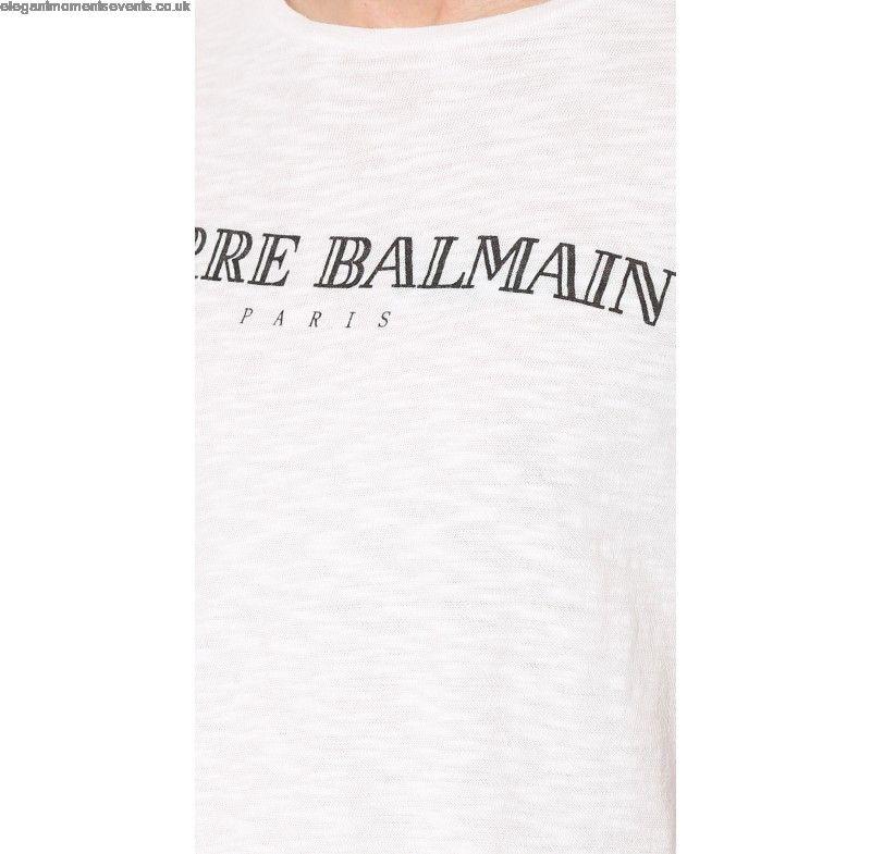 Pierre Balmain Logo - Fashion Brand Pierre Balmain Logo Tee Off White
