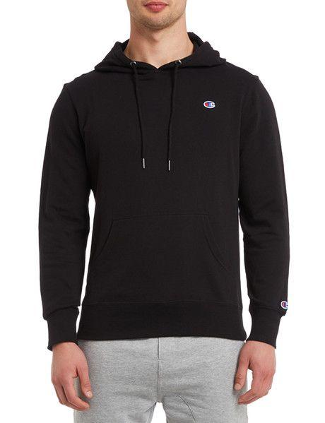 French C Logo - Champion French Terry C Logo Hoodie, Black - Activewear