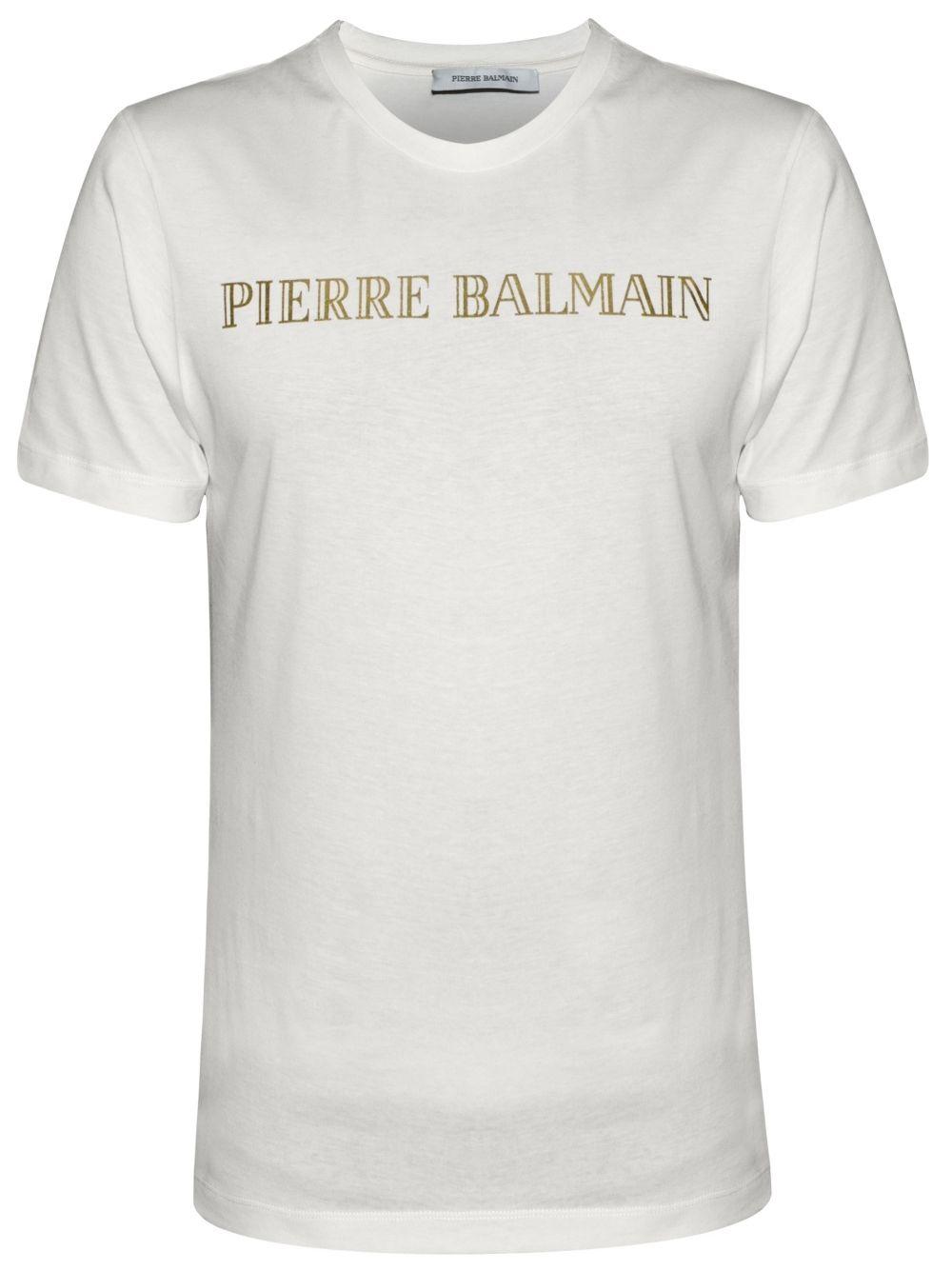 Off White White Logo - Pierre Balmain Off-White Logo HP67223TC7285 T-Shirt | Designerwear