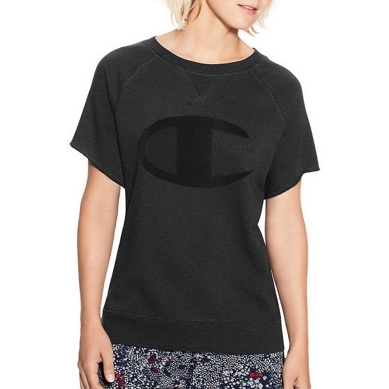 French C Logo - Champion W9496G 549697 Women's Heritage French Terry Short-Sleeve ...