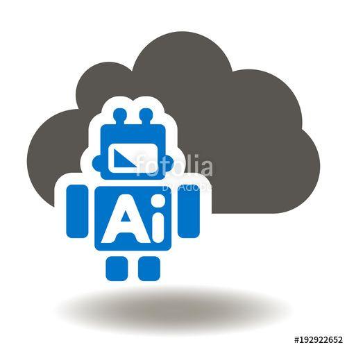 Ai Robot Logo - Cloud Robot AI Icon Vector. Artificial Intelligence Robotics Web