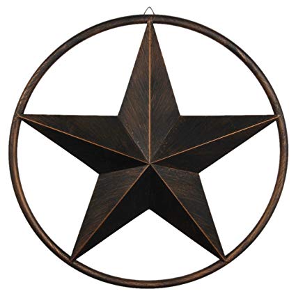 Texas Star in Circle Logo - EBEI 24 Rustic Metal Barn Star Circle Dark Brown Texas